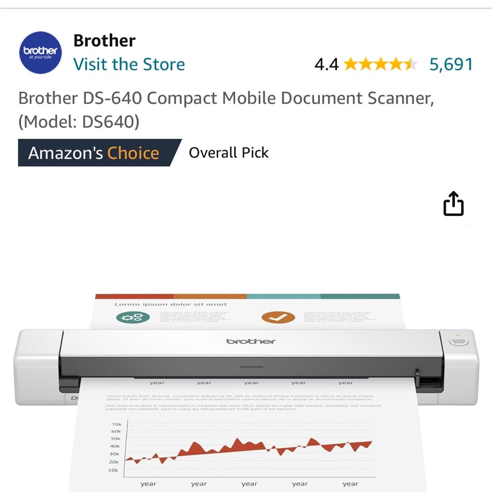 Brother scanner, portable, used once. - Picture 12 of 13
